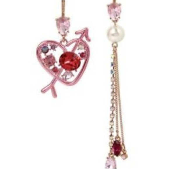 Betsey Johnson Jewelry - Betsey Johnson HEART AND ARROW MISMATCH EARRINGS